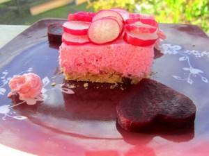 Cheesecake rose salé