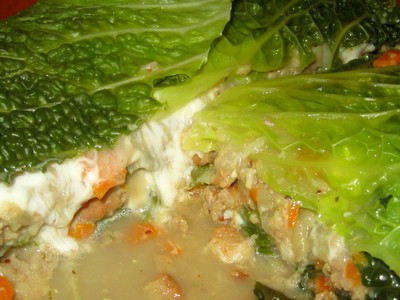Lasagne aux feuilles de chou vert