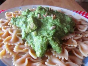 pates au pesto amandes et blette