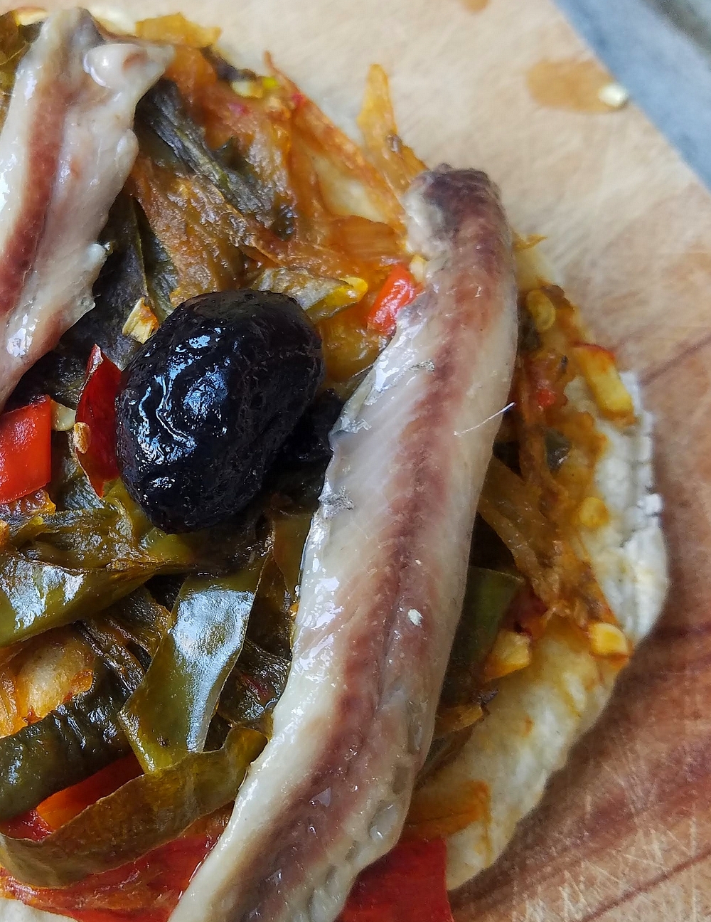 Fougasse coca catalane aux poivrons et anchois