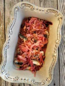 Sarde in saor, sardines marinées à la vénitienne