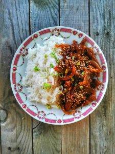 Bœuf sauté aux oignons, cuisine chinoise