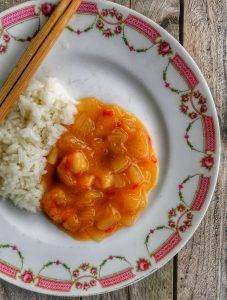 Crevettes pimentées sauce aigre-douce, recette chinoise