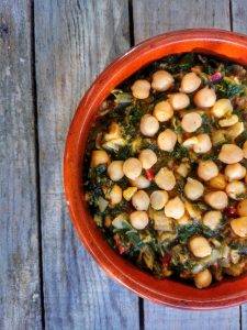 Poêlée d'épinards aux pois chiches comme à Séville