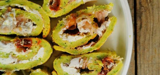 Gâteau roulé courgettes jambon tomates séchées