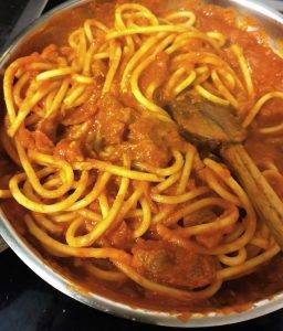 Bucatini all'amatriciana, recette de Rome, Italie