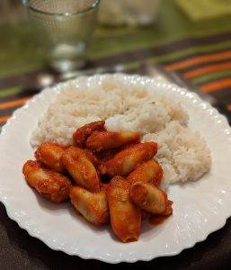 Chipirons farcis façon basque, sauce chistorra