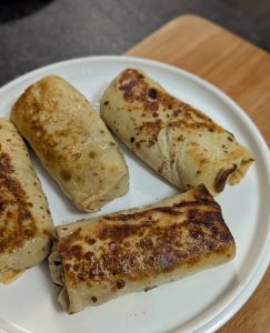 Crêpes béchamel jambon fromage champignons