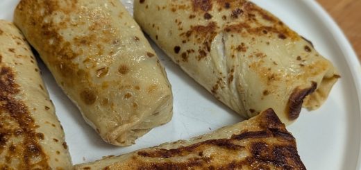 Crêpes béchamel jambon fromage champignons